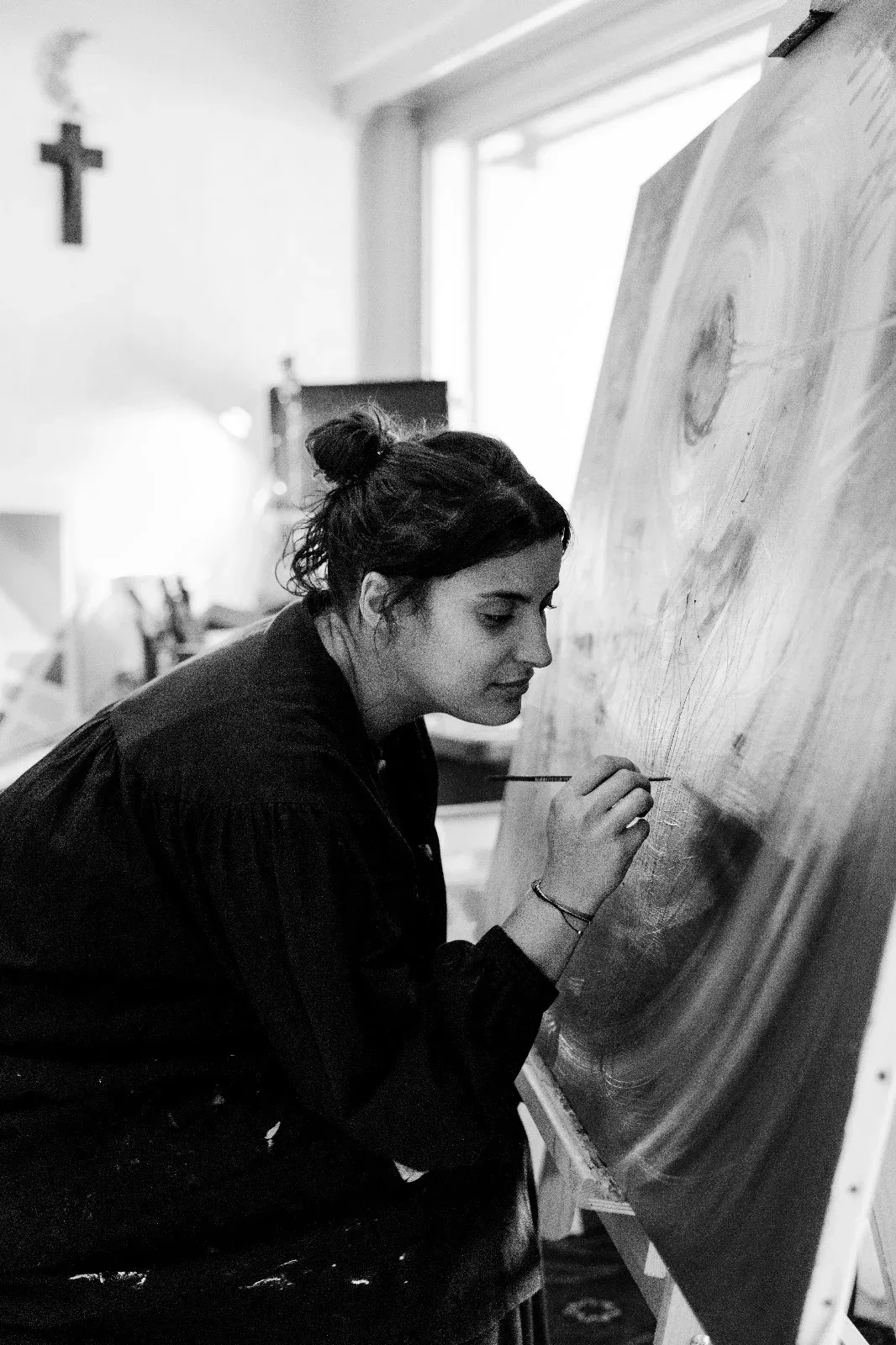 Claude Marthe dans son atelier